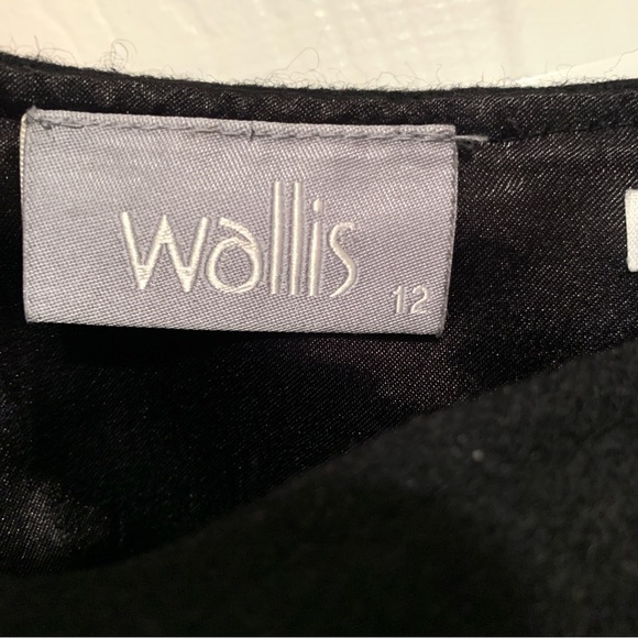 WALLIS Black and Green Wool Midi A-Line Skirt Women’s Size 12 - Picture 5 of 7